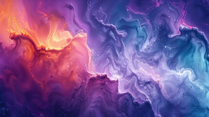 Wall Mural - Abstract Fluid Art: Create a vivid abstract fluid art piece with swirling colors and dynamic shapes, perfect for modern decor and digital backgrounds.