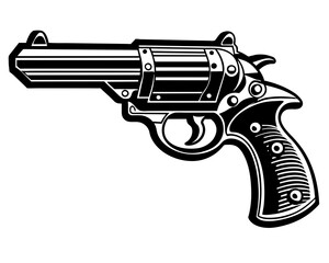 Wall Mural - Black Revolver Gun isolated