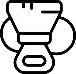Poster - Black and white line art icon of a baby diaper, perfect for web and print