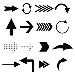 Aufkleber - Arrows set with different style isolated on white background. arrow vector icon set. signs direction icon set. arrow symbol