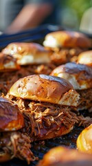 Canvas Print - Close up of a pulled pork sandwich