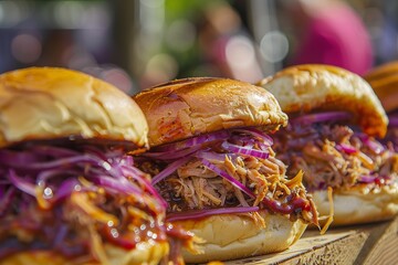 Sticker - Close up of a pulled pork sandwich