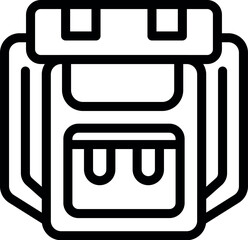 Sticker - Vector line art illustration of a backpack in a minimalist black and white style