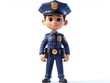 © Mind - Cute animated police officer character in uniform. Ideal for kids' projects, educational materials, and animation resources.
