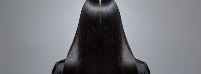 Wall Mural - Back view of a woman with long straight hair