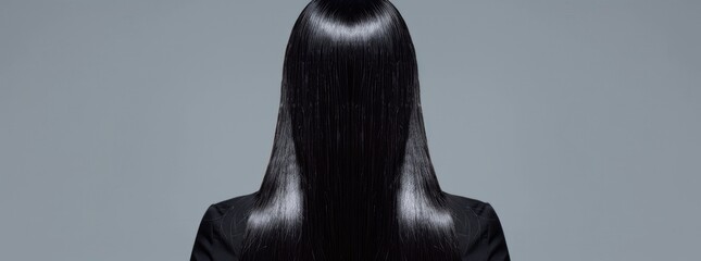 Wall Mural - Back view of a woman with long straight hair