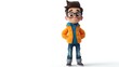© Oranee  - Stylized 3D cartoon young boy as a fashion designer, no logo, white background, high quality 8k