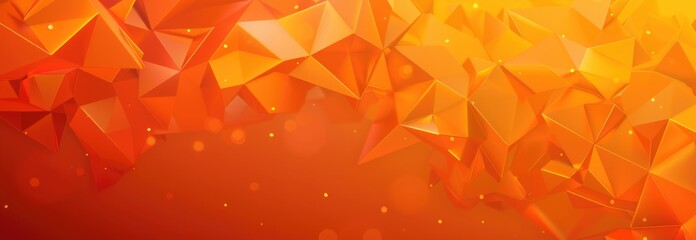 Poster - Abstract orange background with low poly pattern,