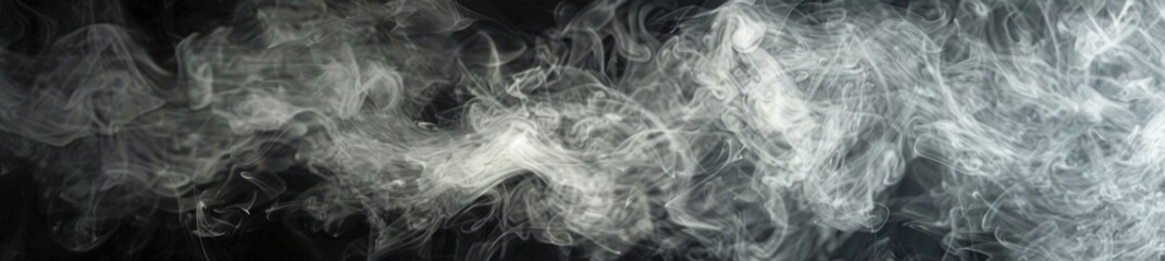 Poster - Abstract white smoke on black background