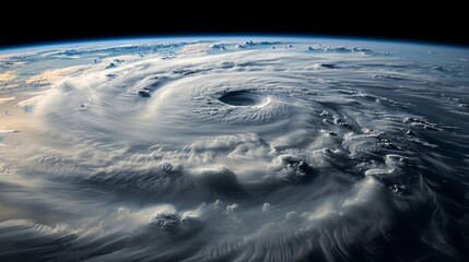 Wall Mural - Hurricane Storm Clouds view from space