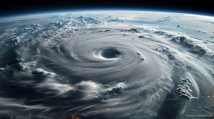 Wall Mural - Hurricane Storm Clouds view from space