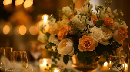 Wall Mural - a vase filled with lots of flowers on top of a table