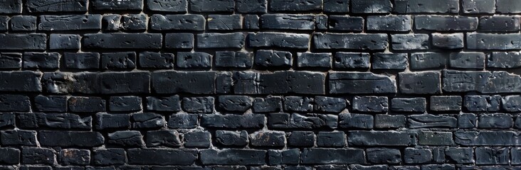 Wall Mural - Black brick wall background