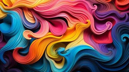 Wall Mural - Psychedelic patterns with swirling, neon colors 