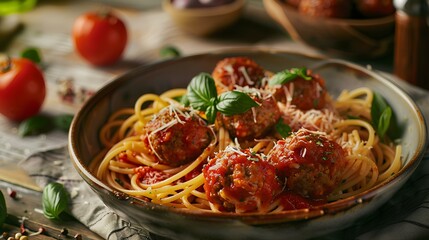 Wall Mural - Spaghetti and Meatballs