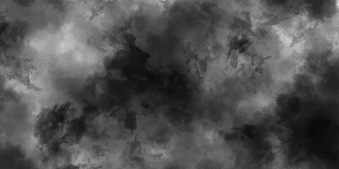 Poster - Abstract aromatherapy black smoke isolated white background. Steam Mist Fog and Dust Particles. Modern Dark and Dramatic Storm with gray smoky clouds.