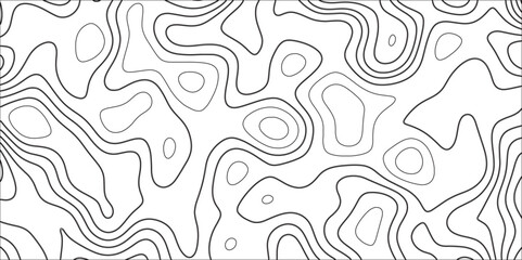 Fototapete - Modern Abstract Topographic map background with wave lines. White curved lines light spots horizontal lines. Paper texture Imitation of a geographical map shade. 