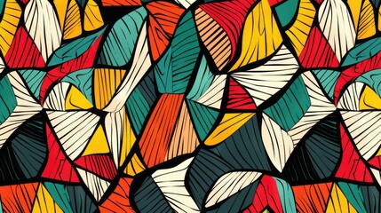 Poster - Hand drawn abstract geometric pattern