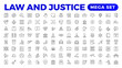 © artnazu - Law and Judgement line icons Illustration. Justice, Court of law and Government outline icon set.