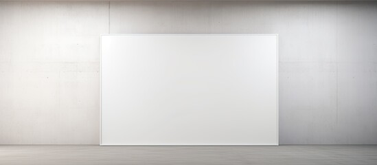 Poster - A man viewing an empty canvas in a contemporary art gallery; a blank mockup with motion blur adds depth to the image. Copy space image. Place for adding text and design