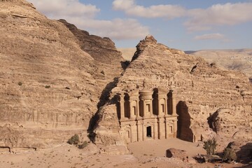 Poster - View of Deir Monastery, Funerary City of Petra, Jordan