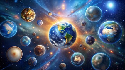 Canvas Print - planet earth, planets, stars and galaxies in the universe. beauty of the world. the concept of the e