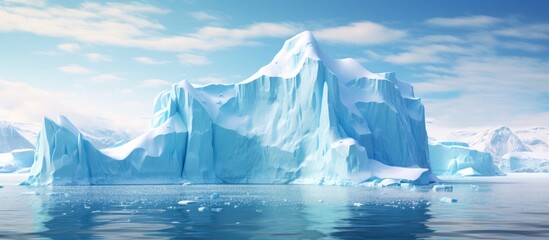 Sticker - Iceberg with an ice arch on a pure white backdrop, allowing for a clear copy space image.