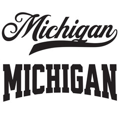 Wall Mural - Michigan USA Word Vector