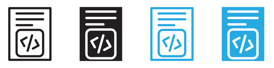 HTML script icon line art vector