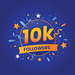 Wall Mural - Thank you 10000 or 10k followers design template social network number anniversary.