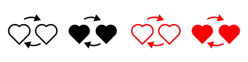 Sharing love icon logo set vector