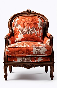 a chair with floral pattern