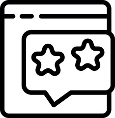 Sticker - Online feedback concept icon for web browser and ecommerce applications with star ratings, user reviews, customer satisfaction evaluation, reputation management, and digital marketing interface