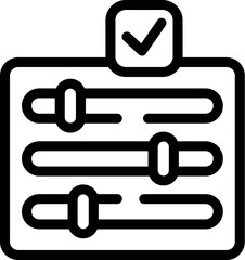 Wall Mural - Simple outlined icon depicting a checklist with checkmark symbolizing task completion