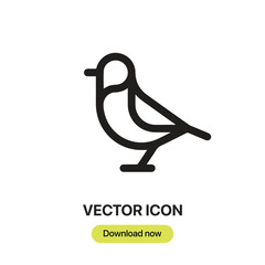Fototapete - Bird icon vector. Linear-style sign for mobile concept and web design. Bird symbol illustration. Pixel vector graphics - Vector.