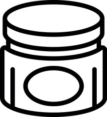 Poster - Simple black line illustration of a cosmetic cream container