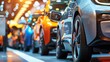 © Thirawat - A group of electric cars at a car show, representing the latest innovations in automotive technology.