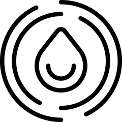 Poster - Simplistic black line icon of a water drop enclosed in concentric circles