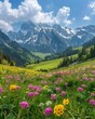 ©  Green Creator - Idyllic mountain landscape in the Alps with blooming meadows in springtime
