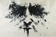 © Dennis - An inkblot test with black ink on white paper in the shape of a human face