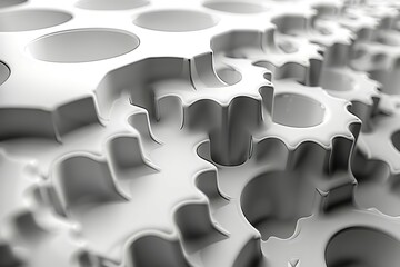 Aufkleber - Abstract background with white gears. Technology concept