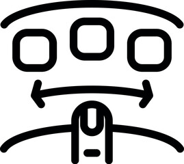 Poster - Black and white vector illustration of a confused emoticon with a furrowed brow and frowning mouth