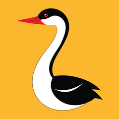 Wall Mural - Solid color Clark’s Grebe animal vector design