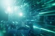 © kenkuza - light blue and green abstract technology design background
