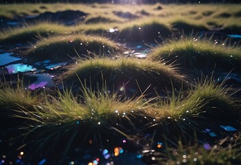 Wall Mural - closeup grass background