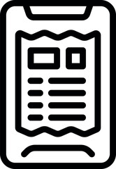 Sticker - Minimalist black and white smartphone news app icon in flat line art design for modern mobile technology communication
