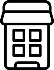 Wall Mural - minimalist line art icon of a storefront in black and white, suitable for web and app design