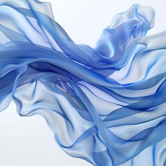 Wall Mural - A blue fabric with a wave pattern is shown in the image
