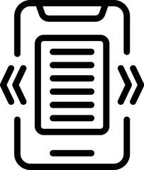 Wall Mural - minimalistic black and white mobile device outline icon illustration for technology app interface us