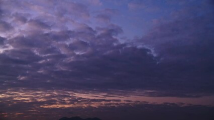 Wall Mural - Time lapse of cloudy sky from day to night